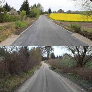 Porównanie drogi przed i po remoncie