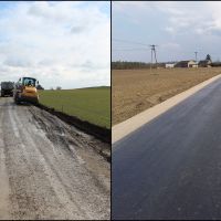 Droga w Skępsku w trakcie i po przebudowie