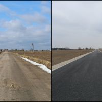 Droga w Skępsku przed i po przebudowie