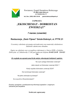 „EKOSCHEMAT - DOBROSTAN ZWIERZĄT”
