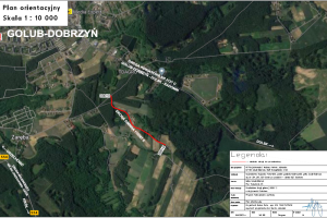 Rzut ekranu na projektowaną drogę w Sokołowie
