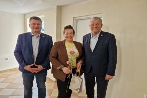 Przewodniczący Rady Artur Kaszyński, sołtys sołectwa Sokoligóra i wójt Marek Ryłowicz