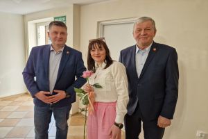 Przewodniczący Rady Artur Kaszyński, sołtys sołectwa Węgiersk i wójt Marek Ryłowicz