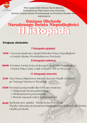 Plakat z programem uroczystości