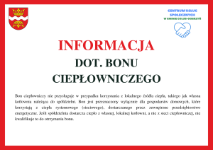 Informacje dot. bonu ciepłowniczego