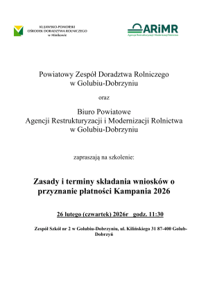 Plakat informujący o szkoleniu