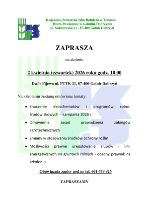 Zaproszenie na szkolenie