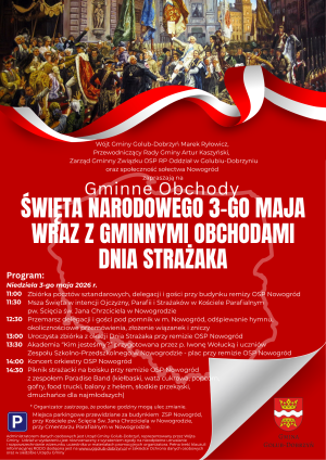 Plakat z programem uroczystości