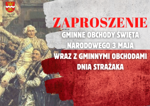 Napis "Zaproszenie" na biało-czerwonym tle