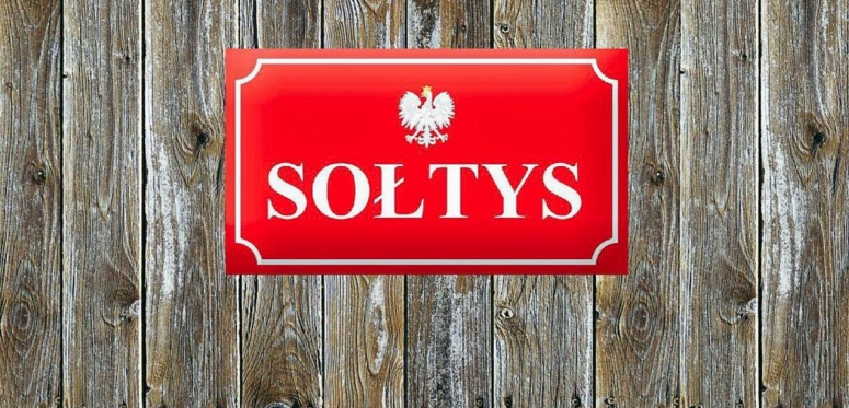 Tabliczka z napisem "sołtys"