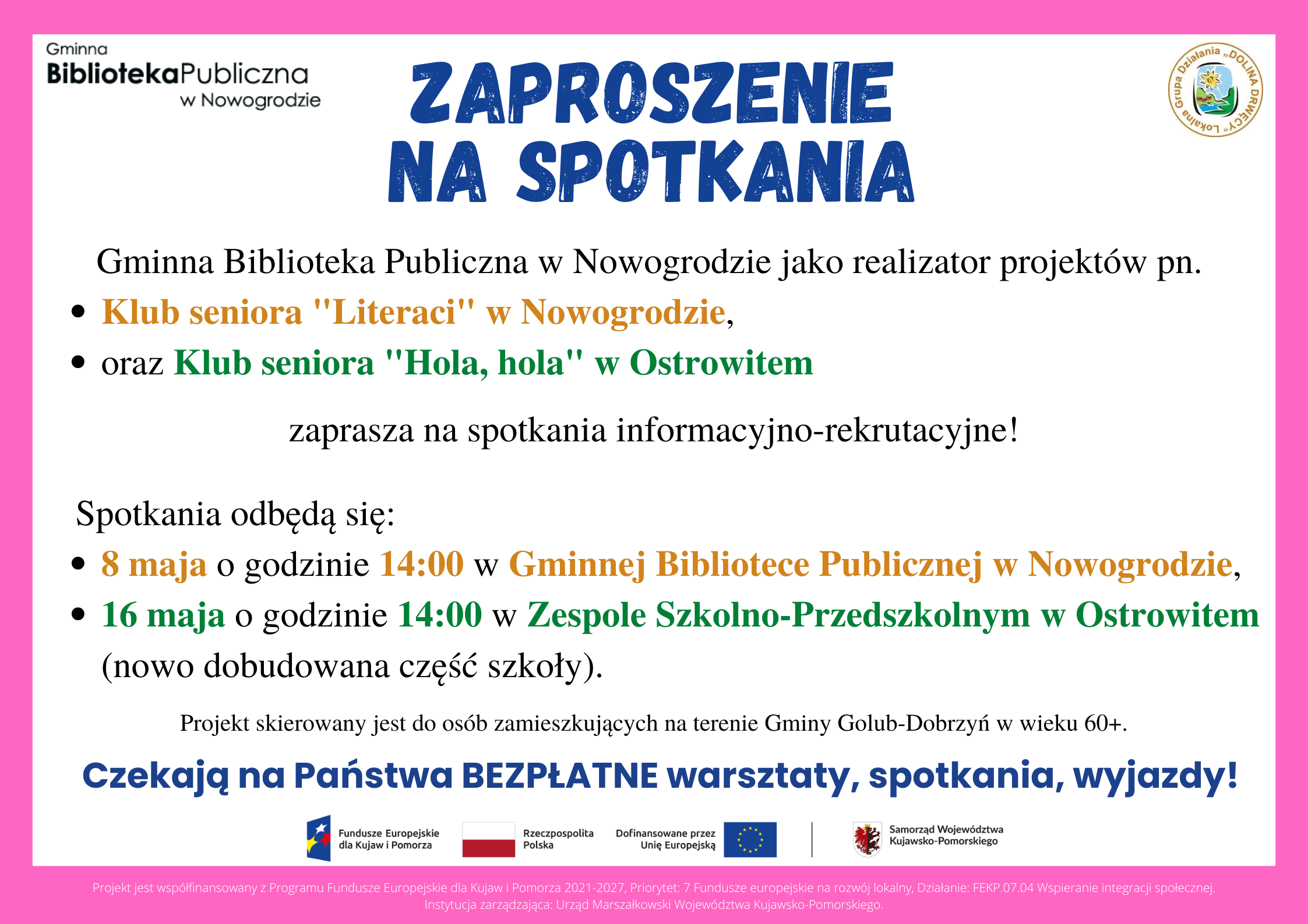 Informacja o spotkaniach rekrutacyjnych