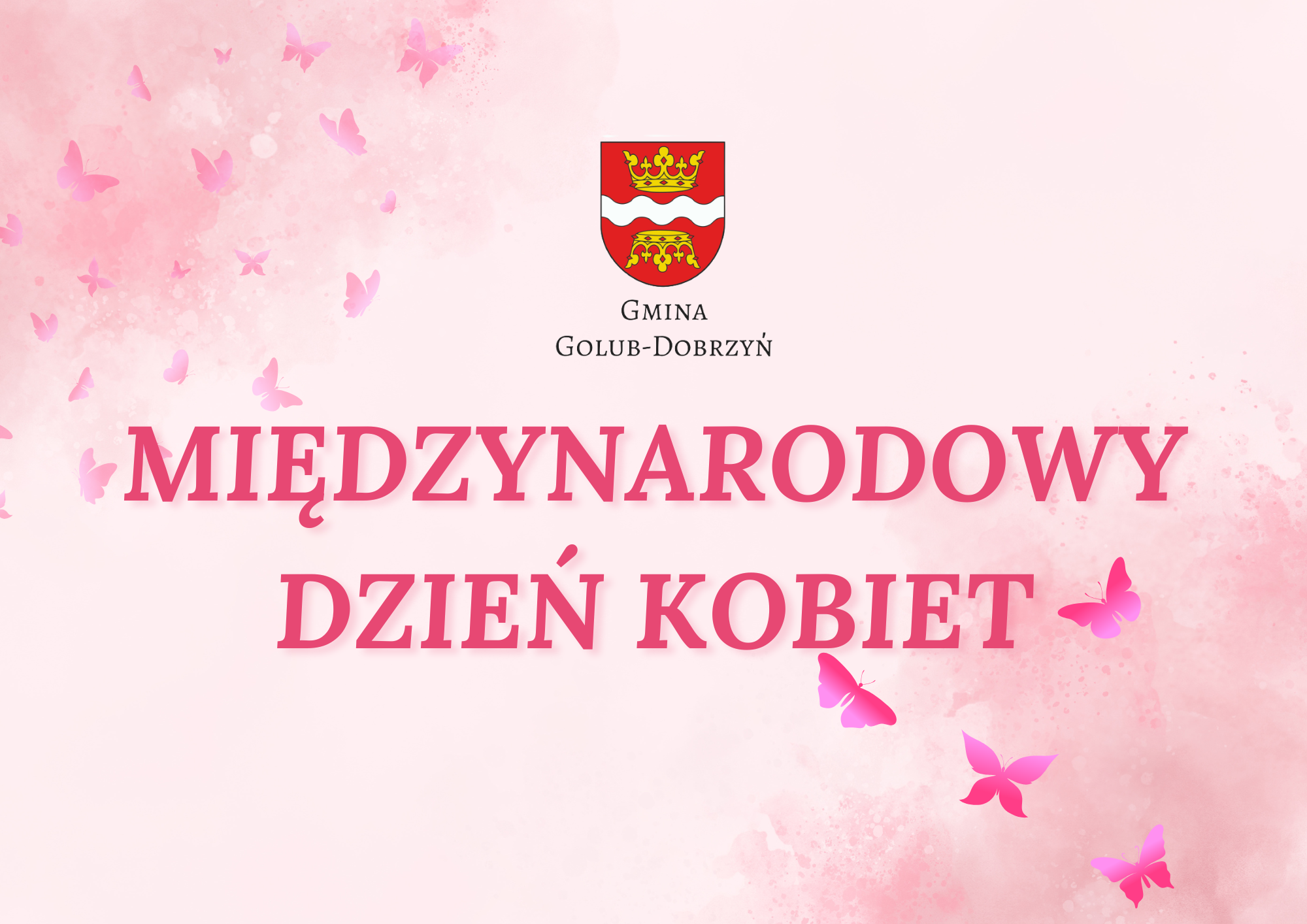 Napis na różowym tle - Międzynarodowy Dzień Kobiet