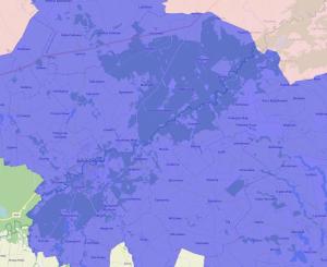 Mapa z zaznaczeniem terenu Gminy objętego ograniczeniami