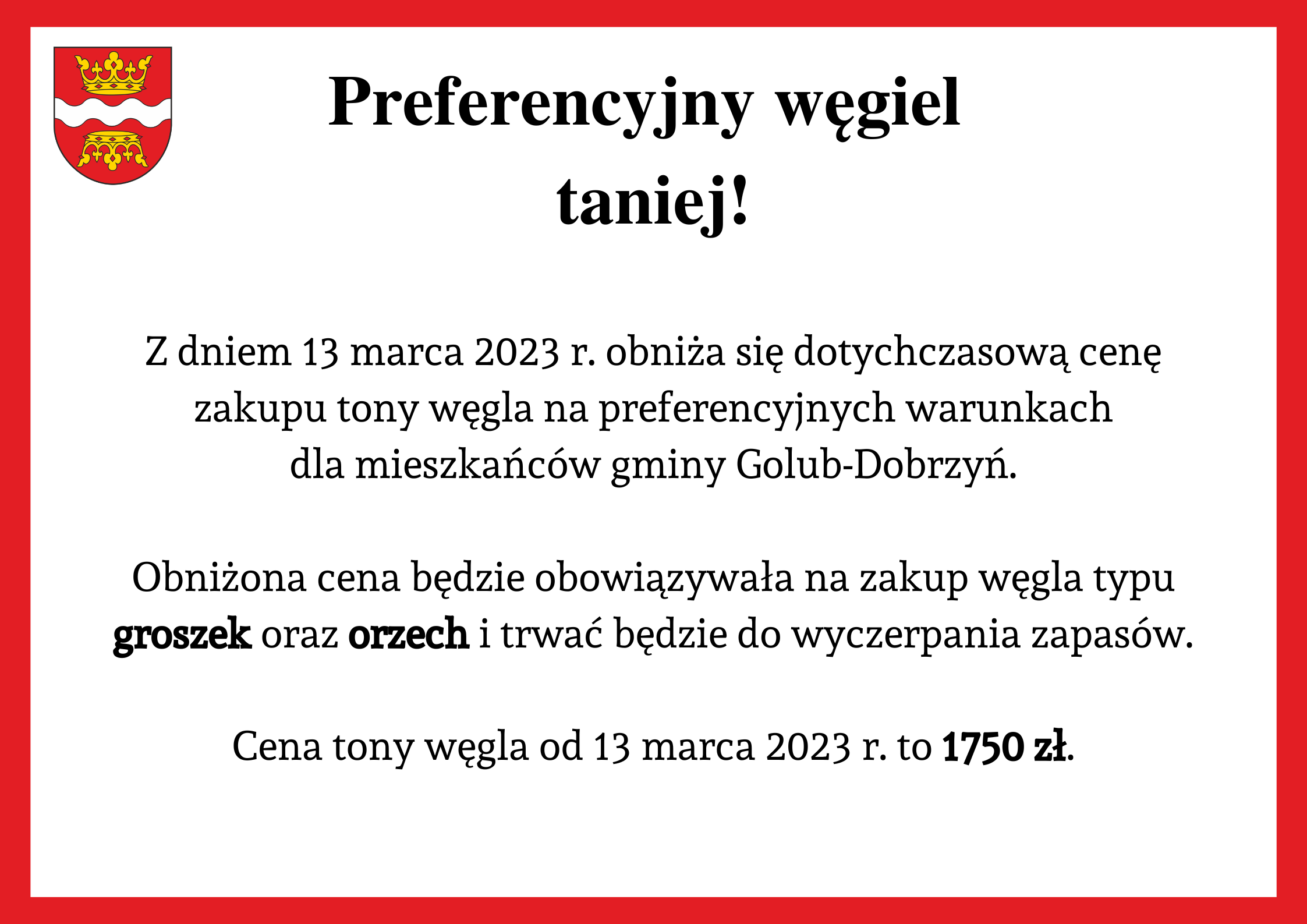 Preferencyjny węgiel taniej!